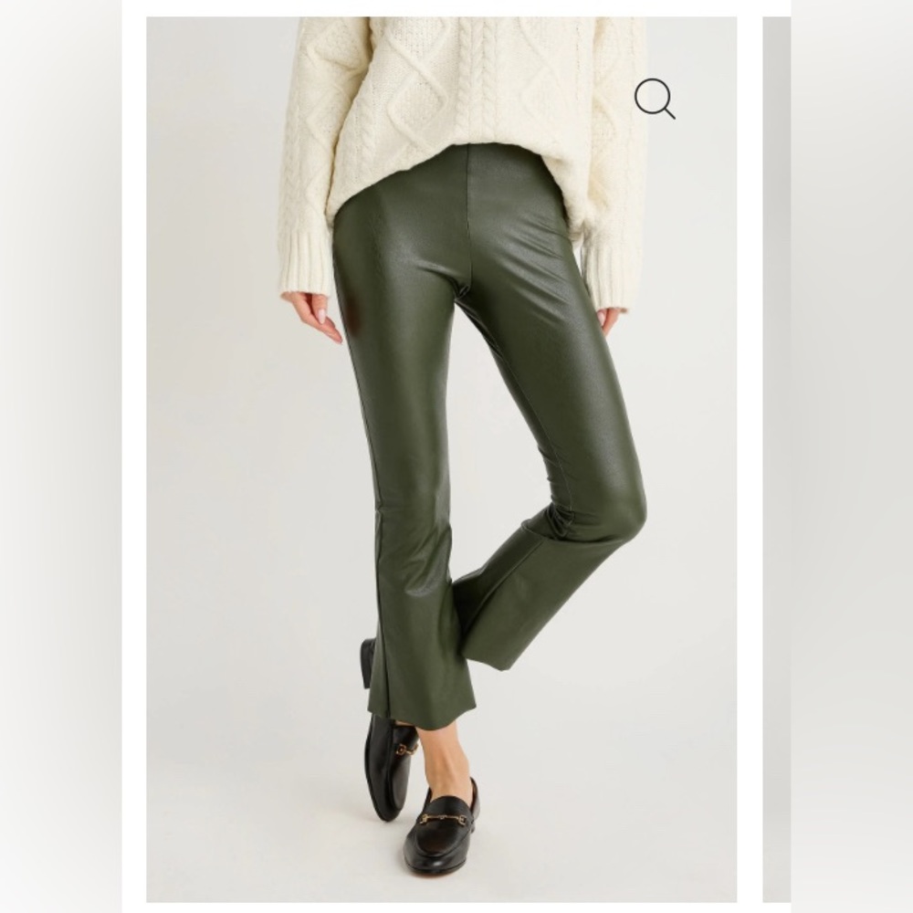 Commando Cropped Faux Leather Flare Leggings